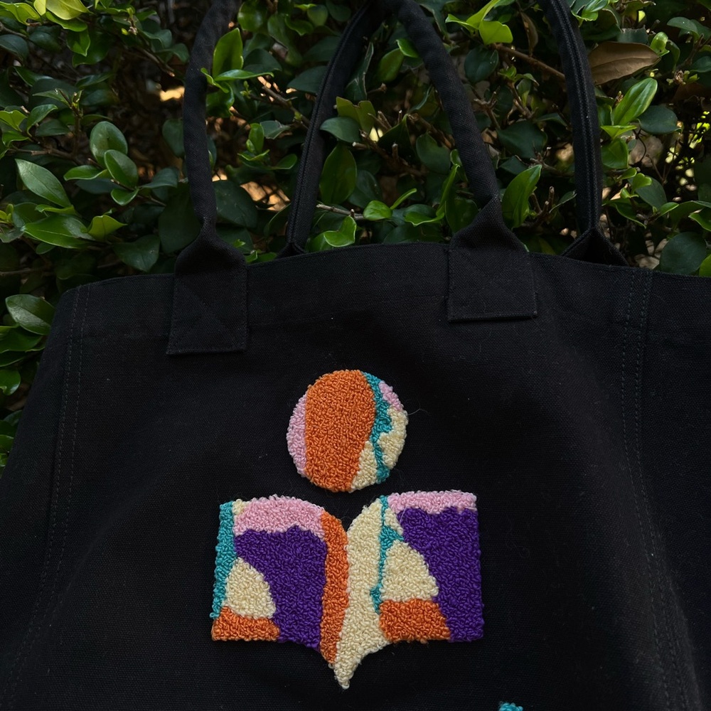 Isabel Marant Black Tote with Multicolor Logo - Picture 7 of 14